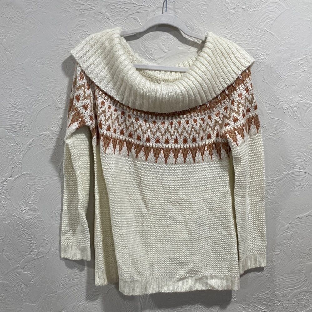 Maurices Fair Isle Marilyn Neck Pullover Sweater Size Medium NWT